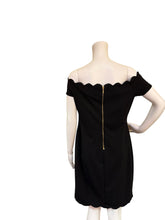 Load image into Gallery viewer, Premier Amour Black Off-Shoulder Scallop Hem Dress