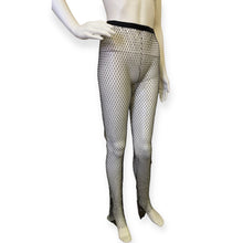 Load image into Gallery viewer, Crystal Shiny Diamond Transparent Mesh Hem Slit Trousers