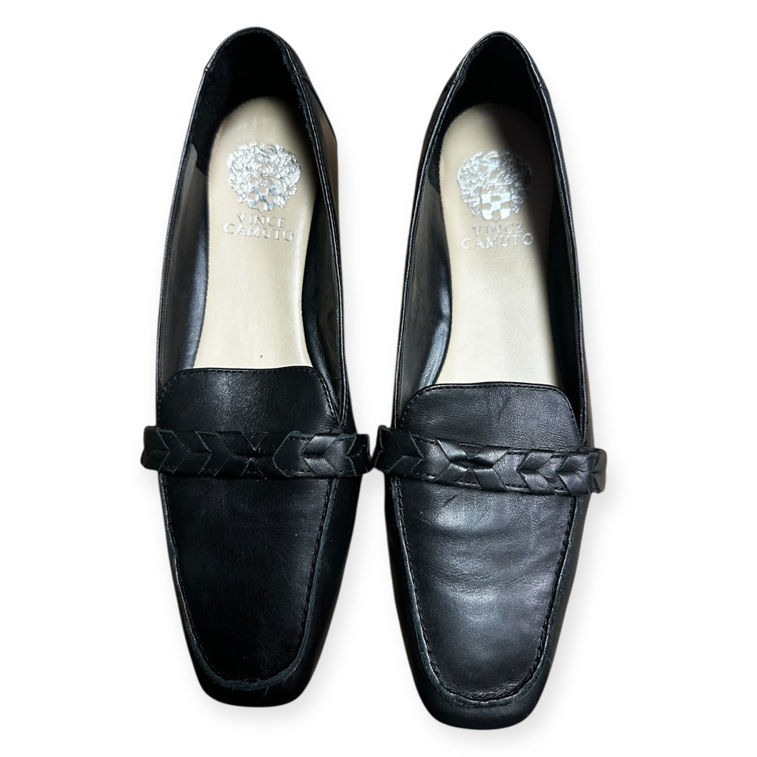 Vince Camuto Black Leather Loafers for Women