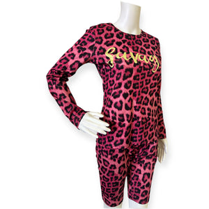 Pink Leopard Print 'Savage' Set