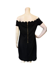 Load image into Gallery viewer, Premier Amour Black Off-Shoulder Scallop Hem Dress