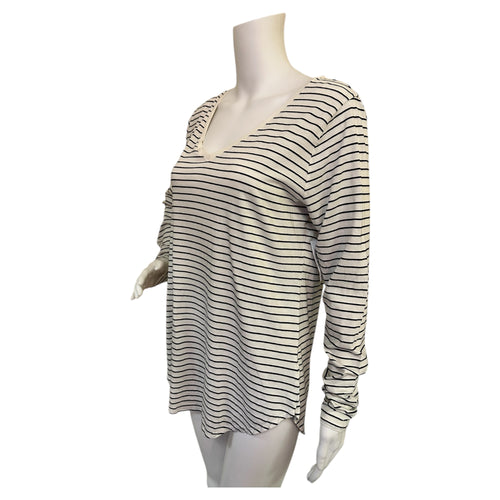 Long-Sleeve Luxe Striped Tunic T-Shirt