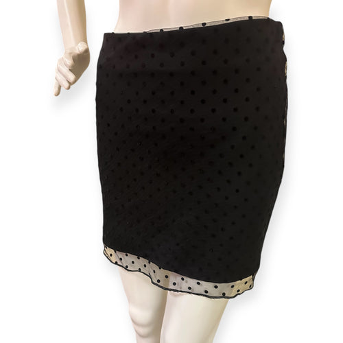 Elegant Polka Dot-Devoré Skort