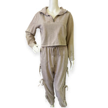 Load image into Gallery viewer, Women’s Blush Pink Drawstring Lounge Tie Set