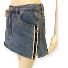 Load image into Gallery viewer, Denim Mini Skirt with Button Detail