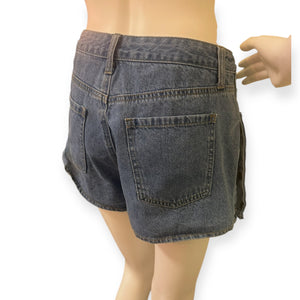 Denim Mini Skirt with Button Detail