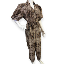 Load image into Gallery viewer, Snake Print Utility Jumpsuit - Brown