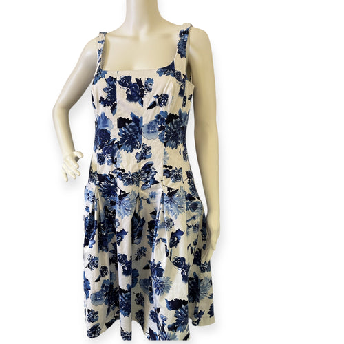 American Living Floral Blue and White Dress