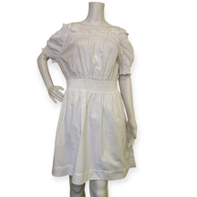 Load image into Gallery viewer, Smocked puff-sleeve cotton poplin dress
