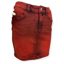 Load image into Gallery viewer, Red Acid Wash Denim Skirt