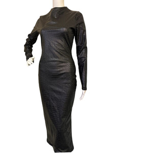 Naked Wardrobe Croc Midi Body-con Dress