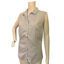 Load image into Gallery viewer, Easy-Care Sleeveless Button-Up Shirt
Size: Large 
Brand: Jones New York 
Material: 100% Cotton 
Care: Machine Wash 
Condition: Great, No Flaws