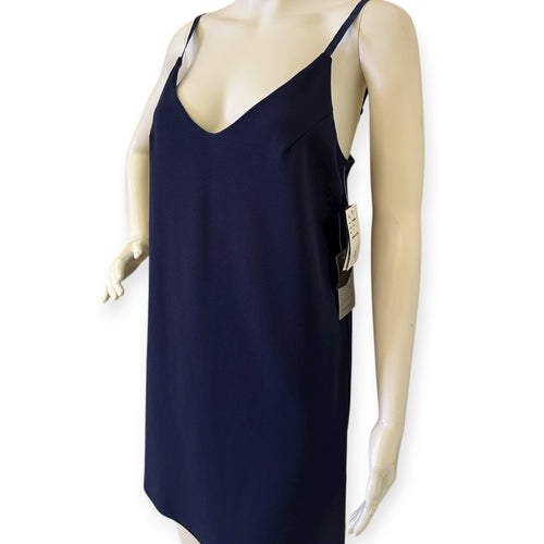 Mini Sheath Navy Blue Sleeveless Dress