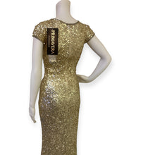Load image into Gallery viewer, Primavera Couture Elegant Gold Sequin Evening Gown