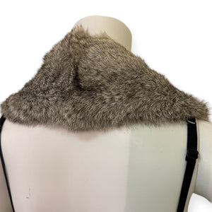 Authentic Vintage White & Grey Fur Shawl Collar