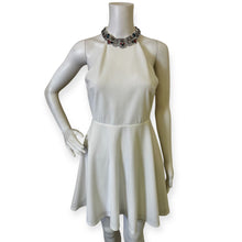 Load image into Gallery viewer, Lulus White Halter Neck Fit Rhinestone Flare Dress - Elegant Women's Party Dress