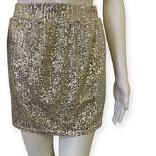 Load image into Gallery viewer, Sparkling Gold Sequin Mini Skirt