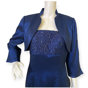 Elegant Sean Couture Beaded Spaghetti Strap Bolero Jacket with Dress