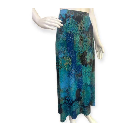 Jones Studio Blue Abstract Maxi Skirt
