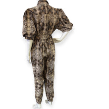 Load image into Gallery viewer, Snake Print Utility Jumpsuit - Brown