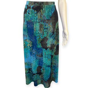 Jones Studio Blue Abstract Maxi Skirt