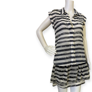Stripped Bubble Skirt