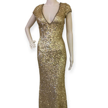 Load image into Gallery viewer, Primavera Couture Elegant Gold Sequin Evening Gown