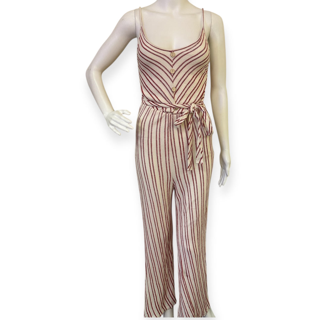 Caution To The Wind Striped Wide leg Jumpsuit