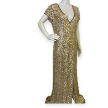 Load image into Gallery viewer, Primavera Couture Elegant Gold Sequin Evening Gown