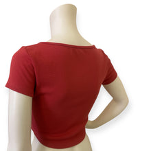 Load image into Gallery viewer, Coral Ribbed Crop Top