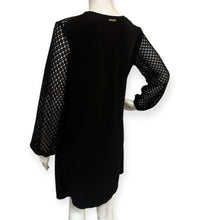 Load image into Gallery viewer, MK Elegant Black Dress with crochet design Sleeves