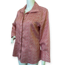 Load image into Gallery viewer, Red Geometric Patterned Button-Up Shirt