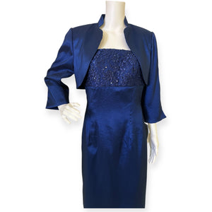Elegant Sean Couture Beaded Spaghetti Strap Bolero Jacket with Dress