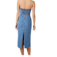 Load image into Gallery viewer, Button Front Denim Tube Dress