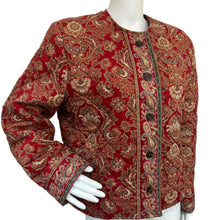 Load image into Gallery viewer, Vera Bradley Quilted Lined Jacket Medium Red Windsor Pattern