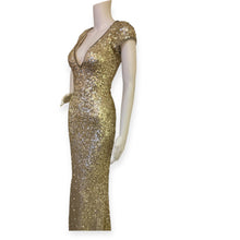 Load image into Gallery viewer, Primavera Couture Elegant Gold Sequin Evening Gown