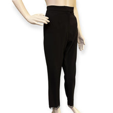 Load image into Gallery viewer, Elegant Black Women's Pants with Fringe Detail