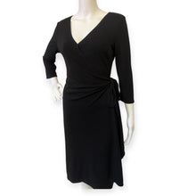 Load image into Gallery viewer, BCBG Paris Womens Black 3/4 Sleeve Wrap Dress
