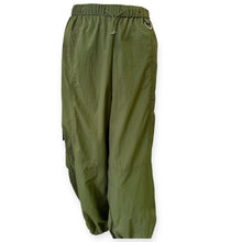 Load image into Gallery viewer, Olive Green Elastic Waist Cargo Pants