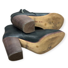 Load image into Gallery viewer, Gianni Bini Chellie Black Leather Ankle Boots with Wooden Heel