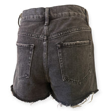 Load image into Gallery viewer, Vintage High-Waist Distressed Black Denim Shorts