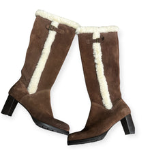 Load image into Gallery viewer, Lauren by Ralph Lauren Rosella Boots Brown Shearling-Lined Knee-High Boots