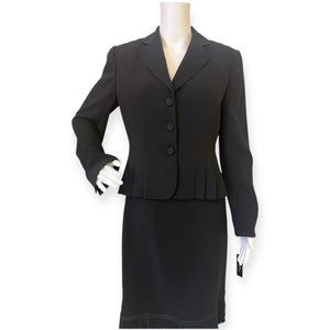 Tahari Elegant Black Skirt Suit