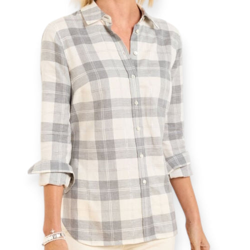 Metallic Flannel Modern Classic Shirt- Chimney Plaid