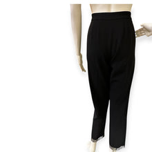 Load image into Gallery viewer, Elegant Black Women's Pants with Fringe Detail