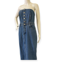 Load image into Gallery viewer, Button Front Denim Tube Dress