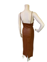 Load image into Gallery viewer, Zara Blogger Strapless Faux Leather Brown Maxi Dress