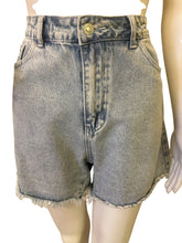 Load image into Gallery viewer, High-Waist Light Wash Denim Shorts