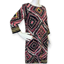 Load image into Gallery viewer, Talbots Chain Link Print Midi Geometric Patterned Dress