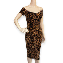 Load image into Gallery viewer, Leopard Print Off-Shoulder Dress